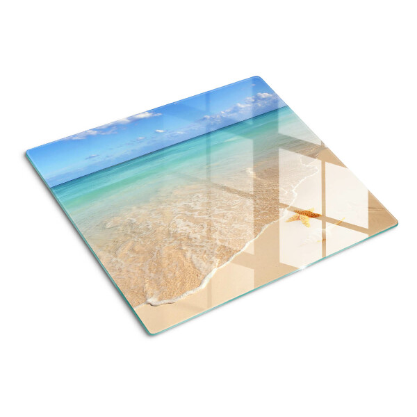 Tábua para cozinha Praia com conchas e ondas