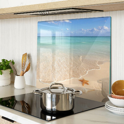 Tábua para cozinha Praia com conchas e ondas