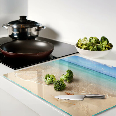 Tábua para cozinha Praia com conchas e ondas