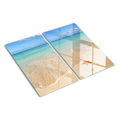 Tábua para cozinha Praia com conchas e ondas