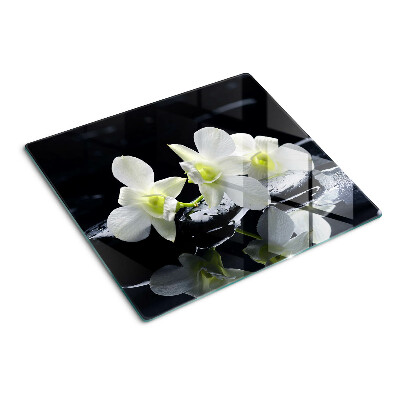 Tábua para corte Orquídeas em fundo preto