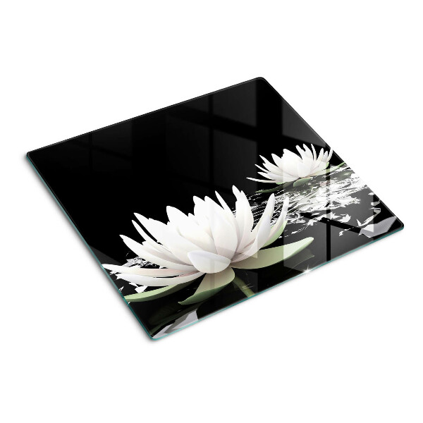 Tábua para corte Nenúfares em um fundo preto