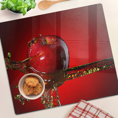 Tábua para corte Maçã vermelha com água