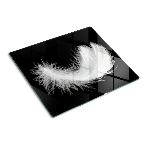 Tábua para corte Pena em fundo preto