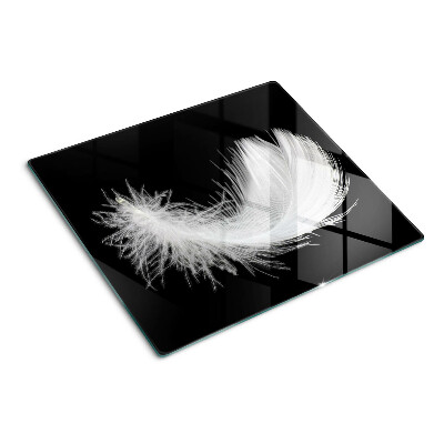 Tábua para corte Pena em fundo preto