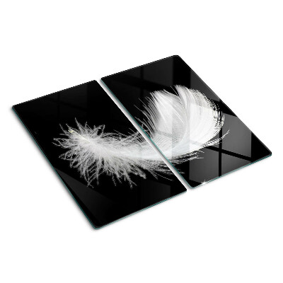 Tábua para corte Pena em fundo preto