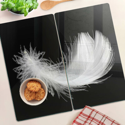 Tábua para corte Pena em fundo preto