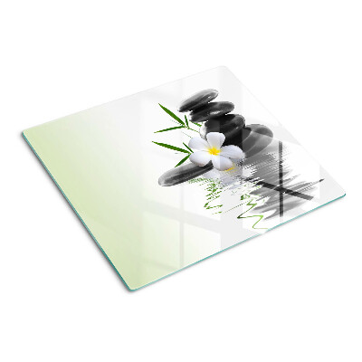 Tábua para cozinha Flores e pedras na água