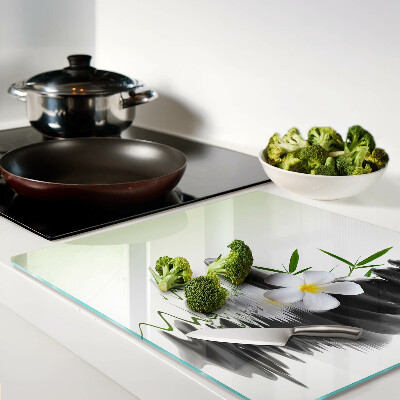 Tábua para cozinha Flores e pedras na água