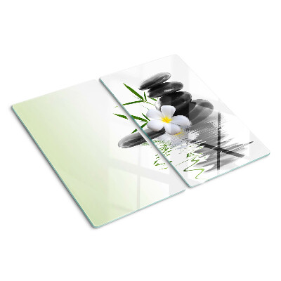 Tábua para cozinha Flores e pedras na água