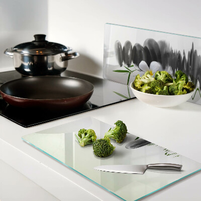 Tábua para cozinha Flores e pedras na água