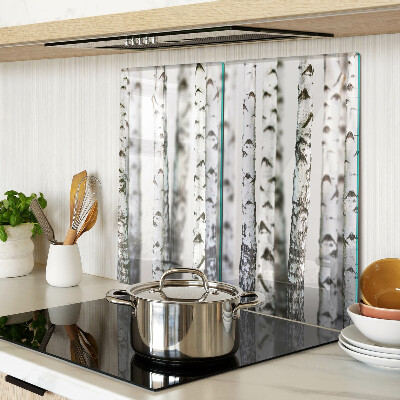 Tábua para corte Bétulas brancas na floresta