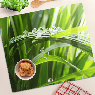 Tábua para corte Gotas de água na grama