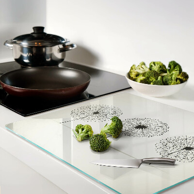 Tábua para cozinha Dente-de-leão em um fundo branco