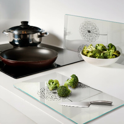 Tábua para cozinha Dente-de-leão em um fundo branco