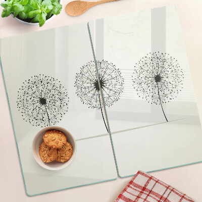 Tábua para cozinha Dente-de-leão em um fundo branco