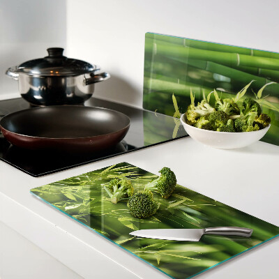 Tábua para cozinha Folhas de bambu e folhagem verde