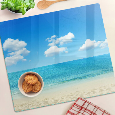 Tábua para corte Praia com céu azul