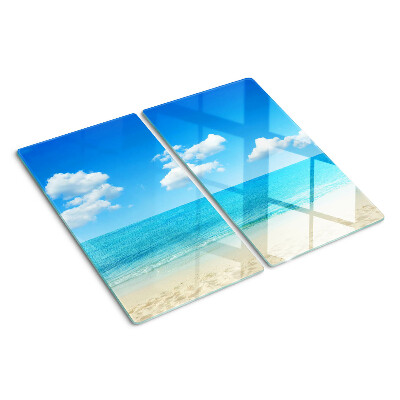 Tábua para corte Praia com céu azul
