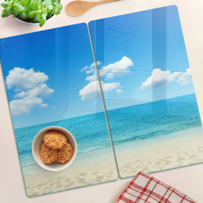 Tábua para corte Praia com céu azul