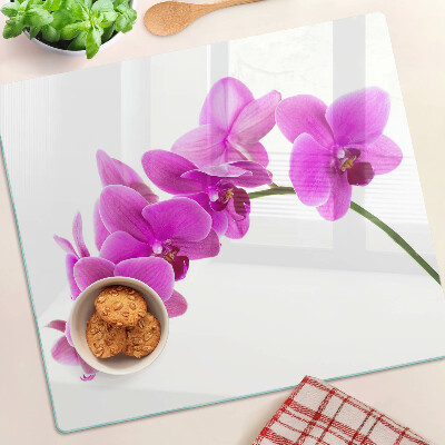 Tábua para corte Flores de orquídea em tons de rosa
