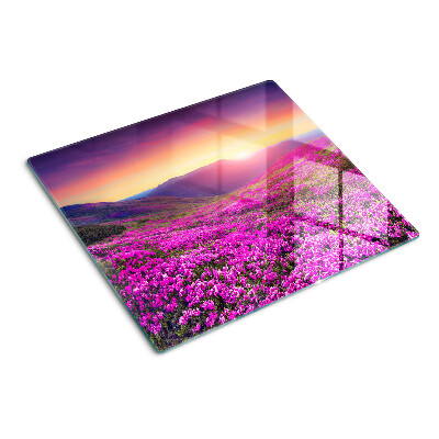 Tábua para corte Paisagem floral ao pôr do sol