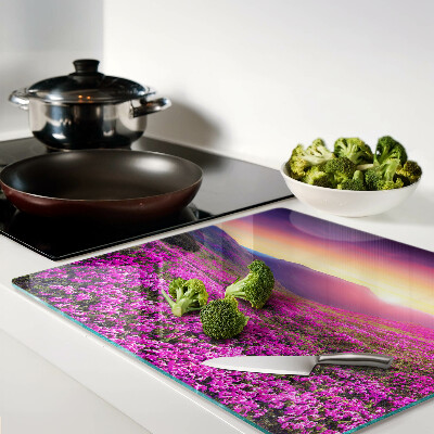 Tábua para corte Paisagem floral ao pôr do sol