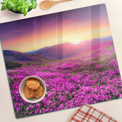Tábua para corte Paisagem floral ao pôr do sol