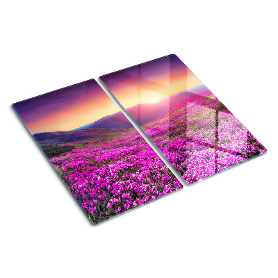 Tábua para corte Paisagem floral ao pôr do sol