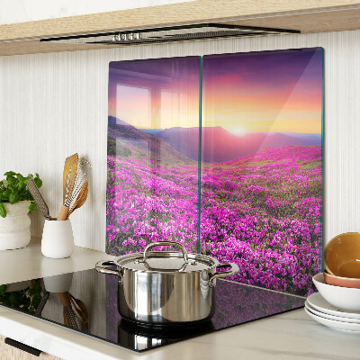 Tábua para corte Paisagem floral ao pôr do sol