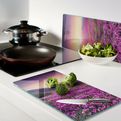 Tábua para corte Paisagem floral ao pôr do sol