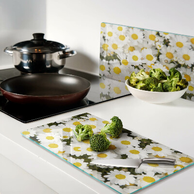 Tábua para cozinha Margaridas em um fundo branco