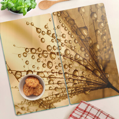 Tábua para corte Gotas de água em uma planta