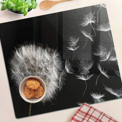 Tábua para corte Dente-de-leão em fundo preto