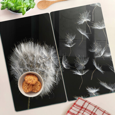 Tábua para corte Dente-de-leão em fundo preto