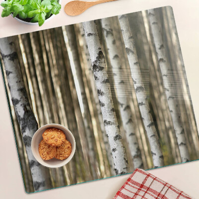 Tábua para cozinha Bétulas brancas na floresta
