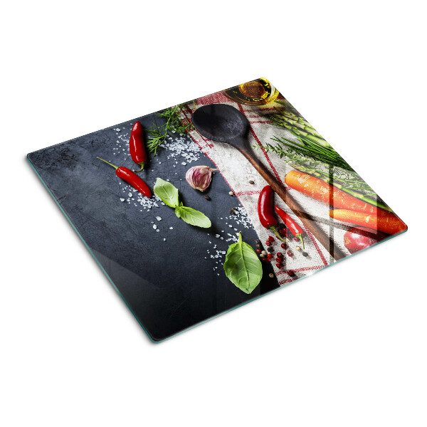 Tábua para corte Especiarias e vegetais de cozinha