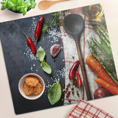 Tábua para corte Especiarias e vegetais de cozinha