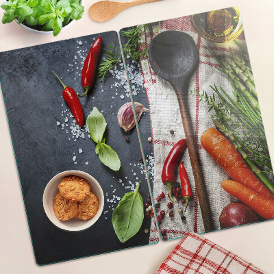 Tábua para corte Especiarias e vegetais de cozinha