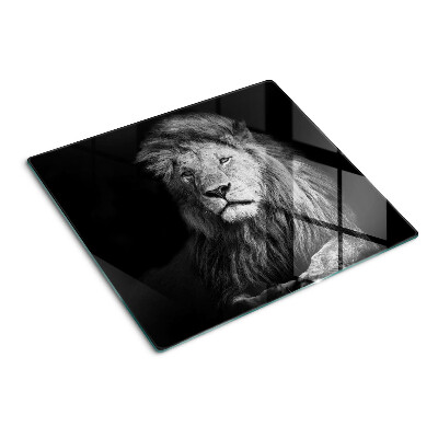 Tábua para corte Leão em preto e branco