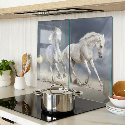 Tábua para cozinha Cavalos brancos em fuga