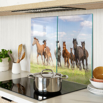 Tábua para cozinha Cavalos galopando no prado