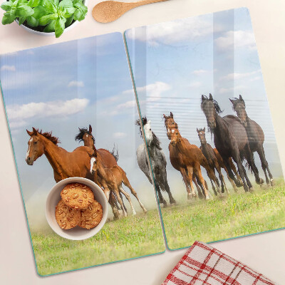 Tábua para cozinha Cavalos galopando no prado