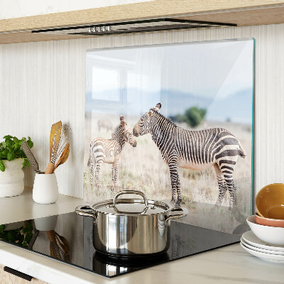 Tábua para cozinha Zebras no prado
