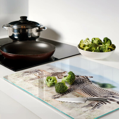 Tábua para cozinha Zebras no prado