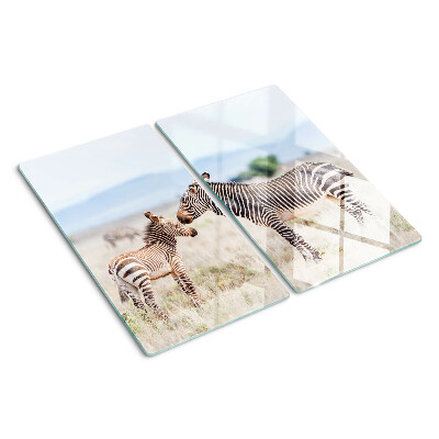 Tábua para cozinha Zebras no prado