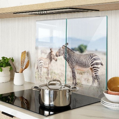 Tábua para cozinha Zebras no prado