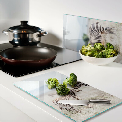 Tábua para cozinha Zebras no prado