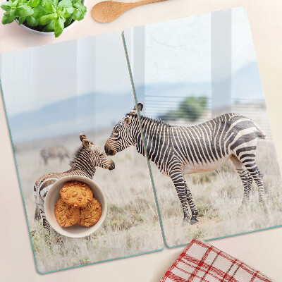 Tábua para cozinha Zebras no prado