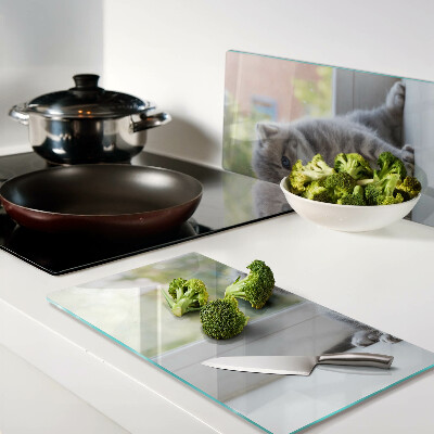 Tábua para corte Um gatinho no parapeito da janela